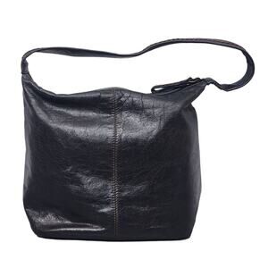 Sigrid Olsen Black Leather Handbag Purse Shoulder Hobo Bag